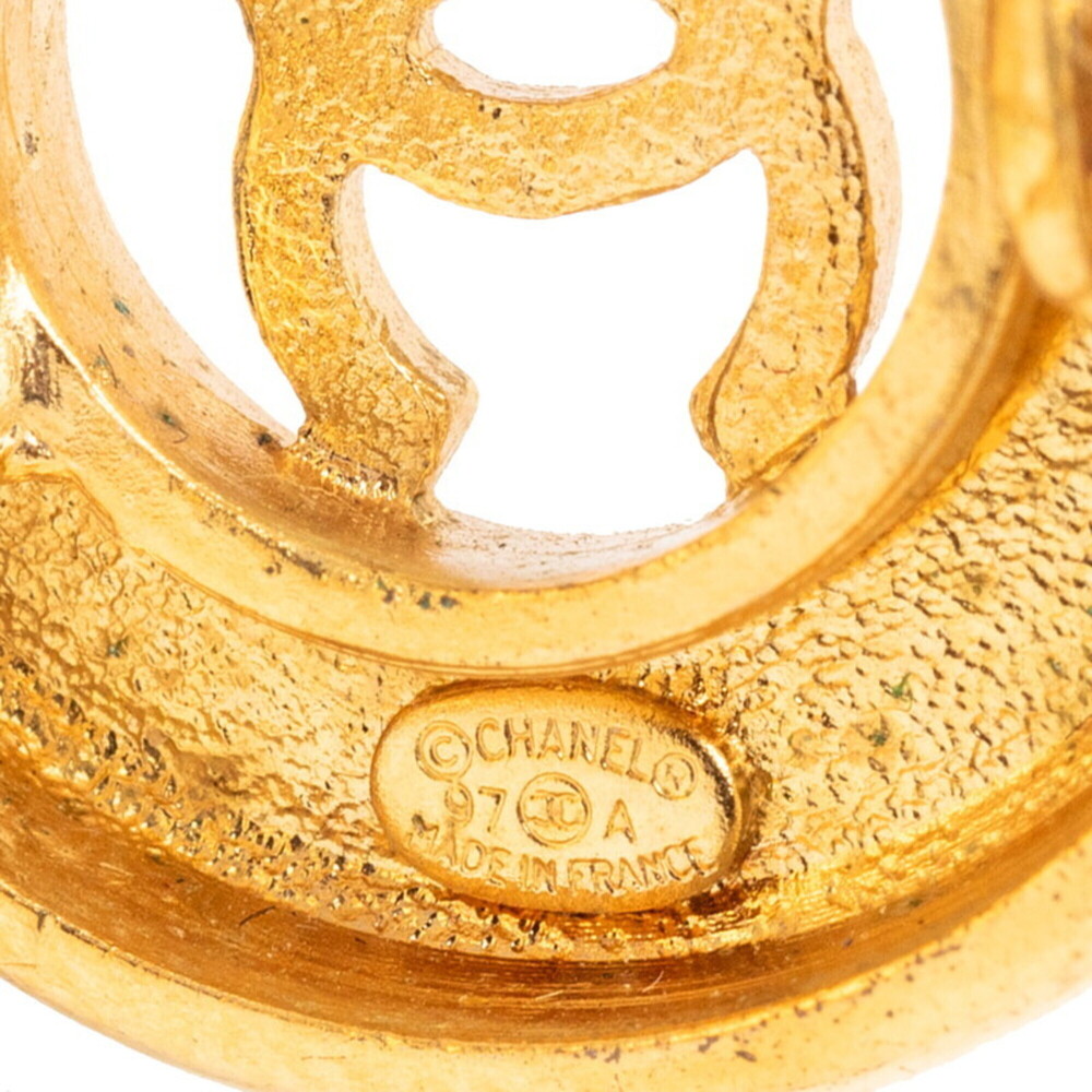 CHANEL Vintage Gold Logo Earrings - Picture 3 of 3